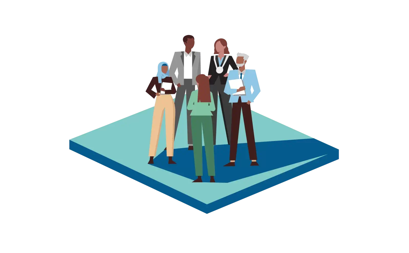 illustratie van overleggende bestuurders